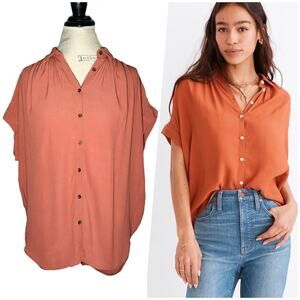 Madewell | Women | Central Drapey Crepe Relaxed Button Up Blouse | Medium